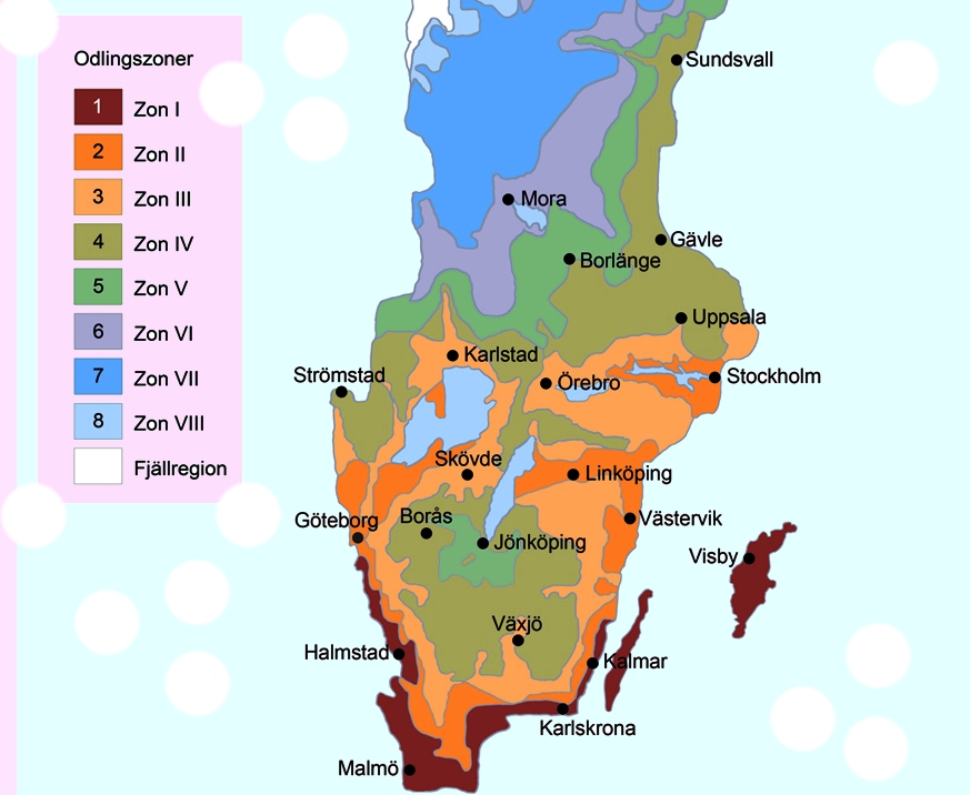 Zonkarta Sverige | Sverigekarta