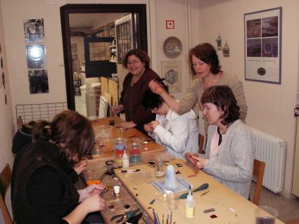 N�gra av deltagarna p� kursen, Hanna, Kristin, Marie, Jennifer, Astrid och Maria