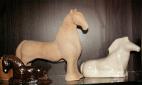 H�star - glaserad liggande, Endast skr�jad st�ende, och h�sttorso liggande glaserad